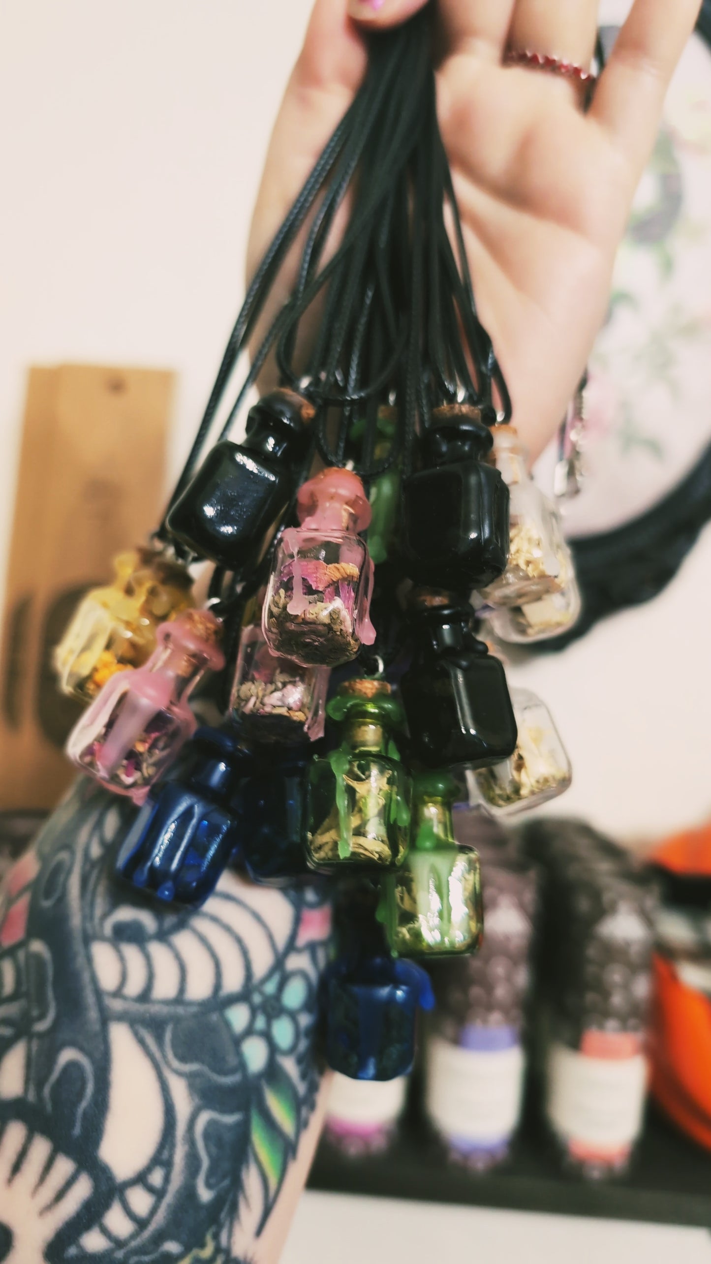 Colored Spell Jar Pendant